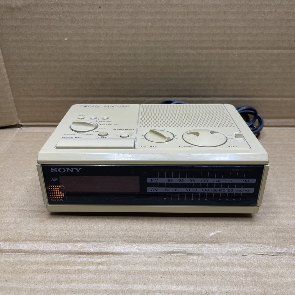 Vintage 1980s Sony Dream Machine ICF-C2W AM/FM Digital Alarm Clock Radio Works